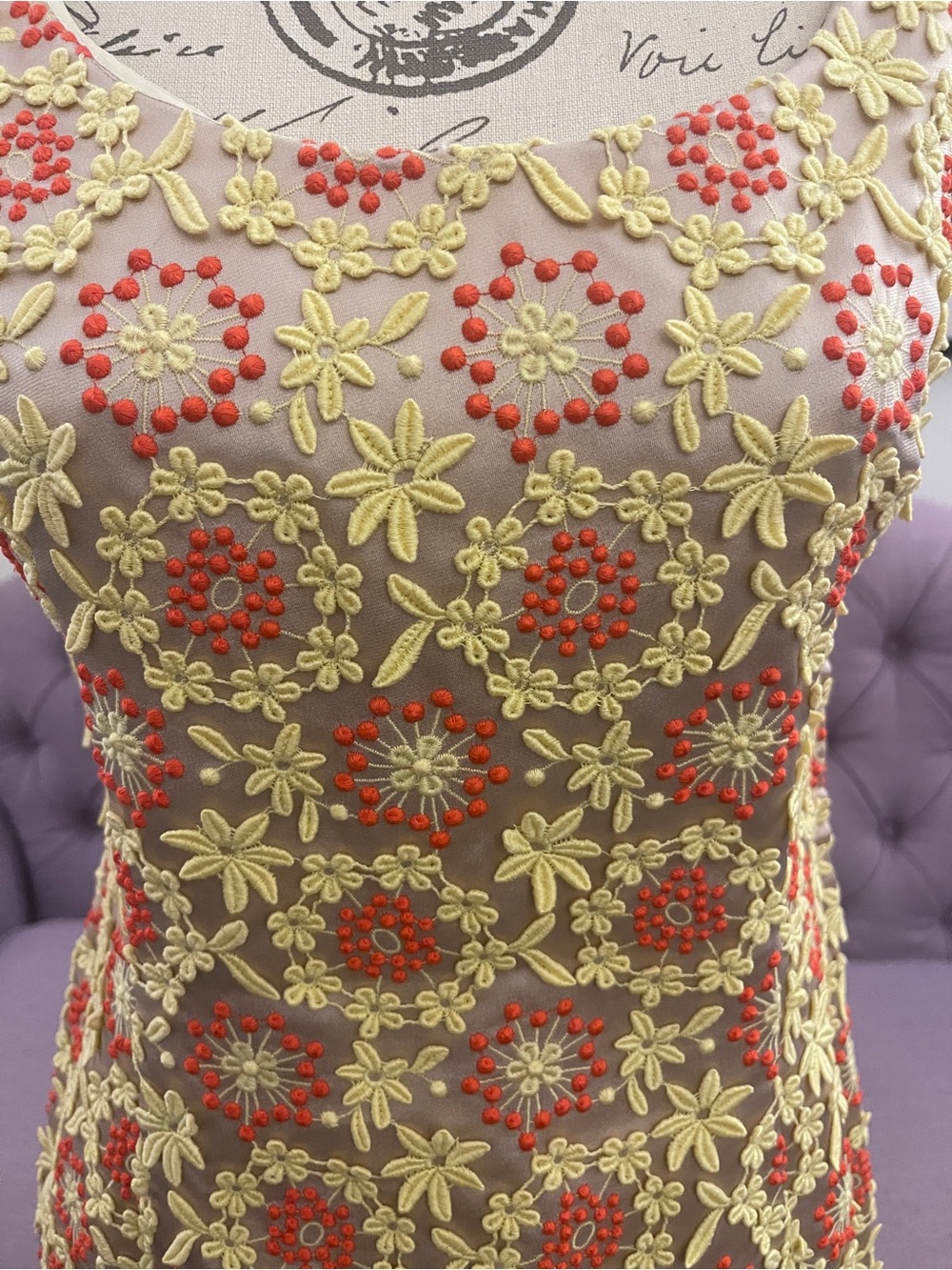 2012 Prada Floral Embroidered Shift Dress 44 - Picture 2 of 10